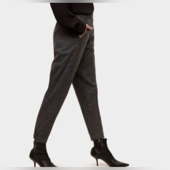 Babaton Pants - Aritzia Babaton Black Wool Blend Straight Leg Trousers Small Mid Rise Work Pants